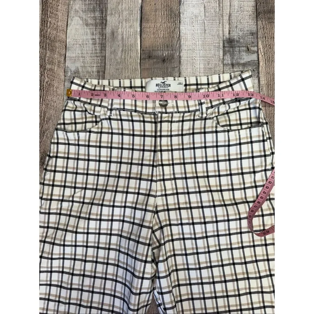 Hollister Pants Women's Ultra Hi-Rise Stretch Chino Multicolor Checkered Size S